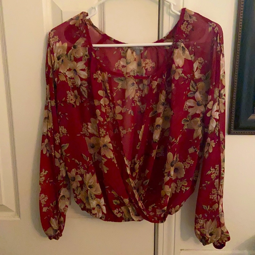 Floral sheer long sleeve